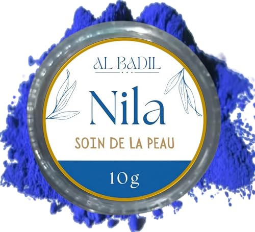 al badil Nila Bleu Original - Nilo-Pulver aus Marokko, in wiederverschließbarer Dose, für Haut und Haare, 100% natürliches Aufhellungsmittel, Schönheitsgeheimnisse aus Marokko