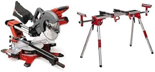 Einhell Akku-Zug-Kapp-Gehrungssäge TE-SM 36/10 L Li-Solo Power X-Change (36 V, 254 mm Sägeblatt, 3800 min^-1, Schnittlinien-Laser, ohne Akku, inkl. Untergestell)