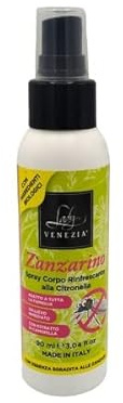 Zanzarino Spray Corpo alla Citronella 90 ml Contro Le Zanzare Citronella