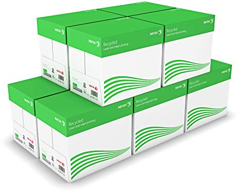 Xerox Recycled Papier - ISO 70, A4 80 g/m² - Kopierpapier für Laserdrucker und Kopierer - aus 100 Prozent Altpapier - 10 Kartons, 50 Pakete, 25.000 Blatt