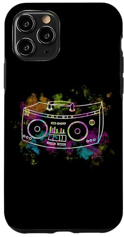 Hülle für iPhone 11 Pro Ghetto Blaster 70er 80er 90er Y2K Bunte Boom Box