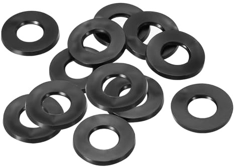 PATIKIL Arandela Plana de Goma M6, Paquete de 12 Unidades 6mm ID 16mm OD 1.5mm de Grosor Junta Espaciadora de Sellado para Grifo, Tubo de Agua, Perno de Fijación, Negro