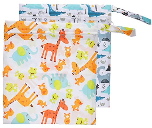 KOMBIUDA Windel Aufbewahrungstasche Mit Reißverschluss Für Kinderzimmer Leicht Klein Faltbar Aus Robustem Material Cartoon Motiv Mit Schlüsselband Für Babys Und Reisen