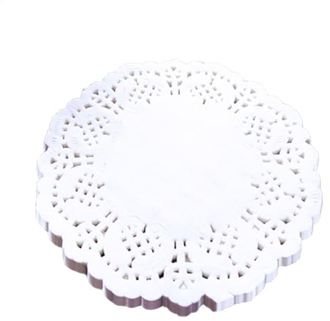 100 piezas de papel redondo para telón de fondo de flores, 14 cm, papel de postre absorbente para bodas, ideal para servir pasteles y pasteles pequeños, almohadilla de papel para hornear