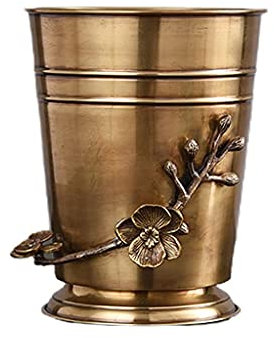 LaYiQimn Ice Bucket Brass Wine Ice Bucket Whiskey Cooler European Style Pure Copper Wine Holder Home Decoration Bar Whiskey Buckets
