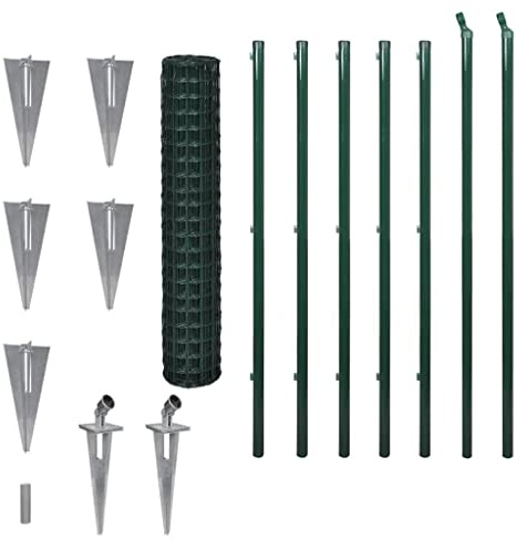 Clôture métallique en acier - 10 x 1,5 m - Vert - Clôture brise-vue robuste pour jardin, terrasse et terrain - Résistant aux intempéries et durable