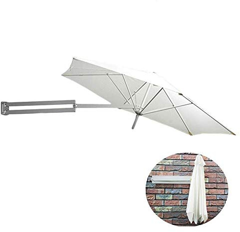 2.5m Wall-Mounted Patio Umbrella - Premium Cantilever Garden Parasol with Tilt Function, Square Design, Metal Pole for Balcony & Outdoor Furniture, White Sunshade.