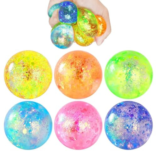 12 Stück Stressbälle - Antistressball Kinder Antistressball für Kinder und Erwachsene, Knautschball & Squishy Ball für Massagebälle Handtrainer, Autismus Training, Sensorischer Stressball Squeeze Toys