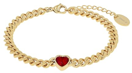 s.Oliver Damarmband, rostfritt stål, zirkon, 17+3 cm, guld, presentförpackning, 2040609