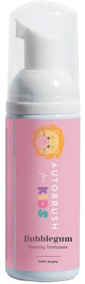 Autobrush Fluoride-Free Foaming Toothpaste for Kids, Bubblegum Flavor, Whitening & Deep Cleaning, Travel Friendly, Anti-Cavity (Pack of 1)