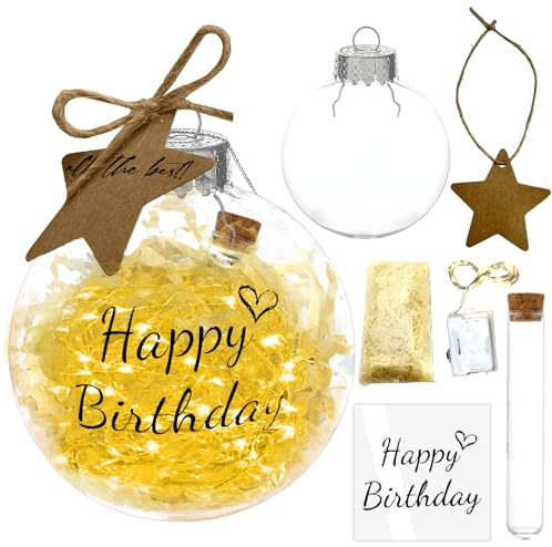 Gutschein Verpackung Geburtstag, Geschenkverpackung für Gutschein 10cm mit Happy Birthday, Originelle Geldgeschenke zum Geburtstag Verpackung Geld als Geburtstagsgeschenke&Geburtstagsdekoration (H)