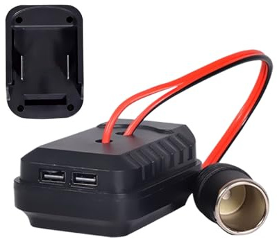 Dewireaey Accendisigari USB da 18 – 21 V | Attacco batteria per accendisigari – per camion all'aperto auto guida campeggio
