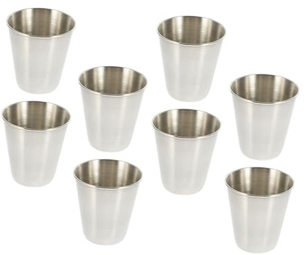 VALICLUD 8 piezas Copas de Licor Acero Inoxidable Resistentes Golpes para Vino Whisky y Cócteles Compacto para Uso Doméstico y Fiestas