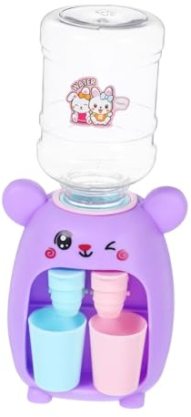 FUNOMOCYA Mini Dispensador de Agua para Juguete Educativo de Plástico Resistente Fácil de Limpiar y Desmontar Diseño Doble Salida Color Púrpura para Estimular Creatividad y Autonomía la
