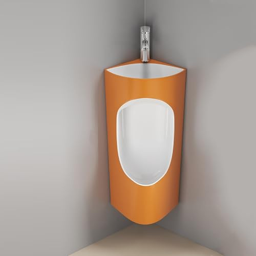 Eck-Urinale aus Keramik mit Waschbecken und Wasserhahn, auslaufsicheres Design für Herren, ideal für gewerbliche Hotels, Garage oder den Außenbereich
