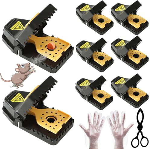 LeKuni Tapetteà Souris, Piège à Rat Efficace Rapide, Piège Souris en Plastique réutilisables, Tiege a Rat utilisables à l'intérieur et à l'extérieur, Mouse Trap Lot de 9(2L+6S+1Clip)