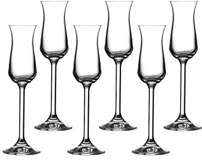 Bohemia Cristal Clara Grappaglas 6 Stück in Einer Geschenkbox, Kapazität 50 Milliliter, Einheitsgröße