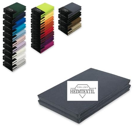 EXKLUSIV HEIMTEXTIL Marke Jersey Spannbettlaken Doppelpack 200 x 220 cm Anthrazit