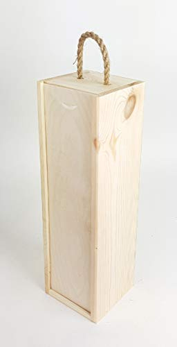 Tigana Weinbox Geschenk-Box Holz Holzbox mit Deckel - 1 Flasche (Box ohne Holzwolle)