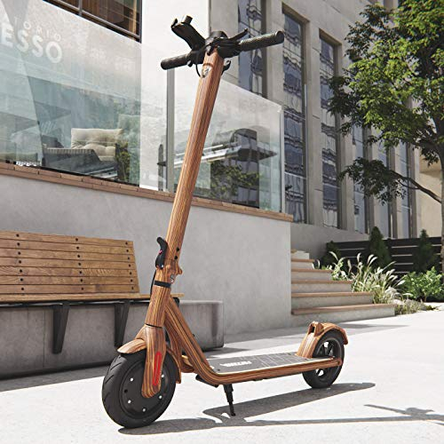 E-Scooter mit Straßenzulassung Elektro Scooter ABE Aluminium Elektroroller Faltbar Roller EScooter eKFV Zulassung Führerscheinfrei (Holz-Optik)