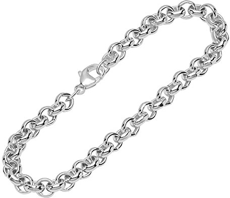NKlaus pulsera de plata de ley 925 19cm cadena de guisantes redonda señoras pulsera de diseño cadena 12000
