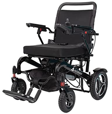 Drive AutoFold Powerchair Folding Chair with Remote Control Function and Padded Backrest Fold Up Electric Wheelchair with Shock Absorbing Suspension and Stylish Design for Convenient Transport, Black