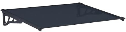 Vente-unique - Auvent de Porte en Aluminium 120 x 90 cm incliné Noir Kepler