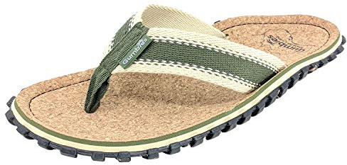 Gumbies Corker - Flip Flops aus Kork mit robuster Sohle aus wiederverwerteten Autoreifen, Fußriemen aus recycelter Baumwolle, ergonomisches Fußbett