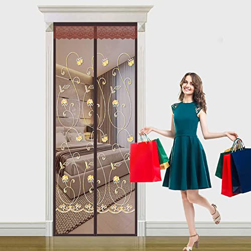 WKLSRHBD Cortina Magnetica, Mosquitera Magnética para Puertas - Cortina Mosquiteras Magnética para Puertas Abatible Balcón Puerta Corredera Ayuda a Circular el Aire (43.31x98.43inch)