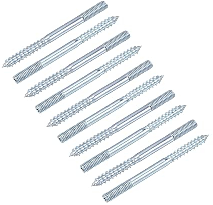 METALLIXITY Doppia Filettata Viti (M6 Filettatura 80mm Lunga) 10pz, Gancio Bulloni Autofilettanti Doppia Viti Laterali - per Casa Riparazioni