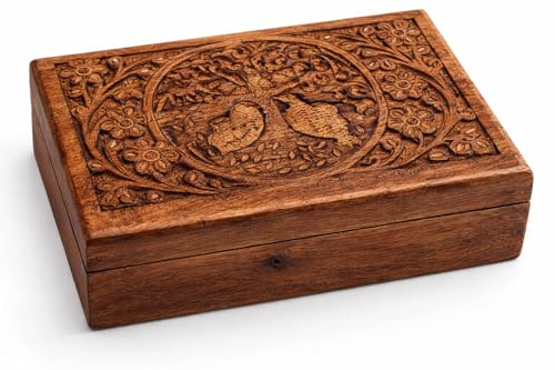 Tolle Geburtstagsgeschenkideen, handgefertigter, dekorativer Baum des Lebens, Holz-Schmuckschatulle, Schatzkiste, Schmuck-Organizer, Andenken-Box, Schatztruhe, Schmuckhalter, Uhrenschatulle