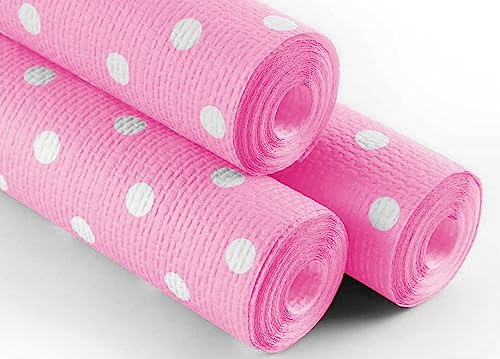 BIANCHERIAWEB Rotolo Tovaglia A Pois per Feste Antistrappo 100% Carta Made Italy 5mtx1,20mt 5 Metri Rosa