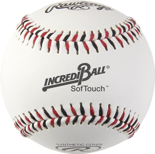 Rawlings Incredi-Ball Softstitch-Basebälle, Weiß, 22,9 cm, Stoff- und Kunstlederbezug, 12 Stück