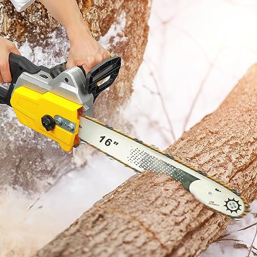HshDUti 16 Electric Chainsaw Corded 2200W High Power Chain saws Wood Cutter,High Hardness Handheld Electric Saw for Cutting Trees and Firewood Cutting, 110ml Automatic Oil Sprayer
