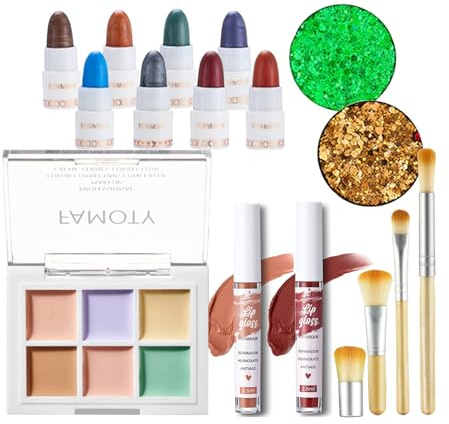 Set di Trucchi, FantasyDay Kit di Bellezza Cosmetici Kit per Occhi, Viso e Labbra - Natale Regalo Xmas Makeup Gift Set con Correttore, Rossetti, Lucidalabbra, Palette Ombretti, Mascara, Trousse, Fard