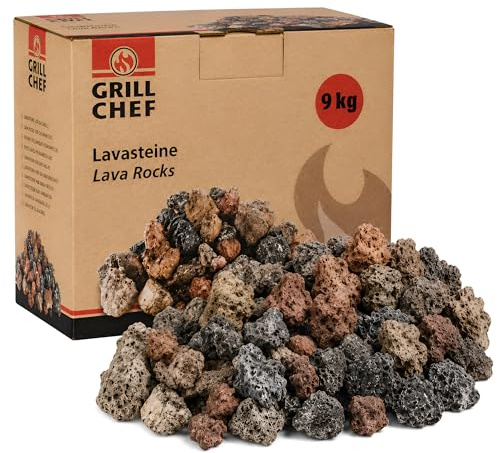 BURI Lavastenar 9 kg gasgrill påfyllningspaket lavagrill natursten grillstenar