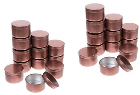 SEWACC 24stücke Aluminium Kerzengläser Leere Kerzenbehälter Für Kerzenherstellung Aromatherapie Und Dekoration Aufbewahrungslösung Für Kleine Gegenstände