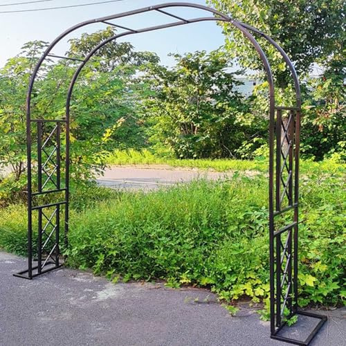 Arche Jardin pour Grimpantes, Arceau à Rosier Grande, Large 140cm 180cm 220cm 260cm 300cm 340cm pergola en Metal, Robuste Arche de Mariage Acier(Brown,340cmx230cm)