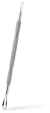 Tire-comédons à double boucle KYVORA, extracteur de boutons d'acné et points noirs, accessoire de qualité professionnelle en acier inoxydable.