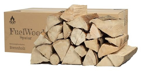 Legna da ardere di carpino di alta qualità, 45 l, essiccata al forno, tronchi da 25 cm, sotto il 15% di umidità, ideale per forno, camino, barbecue, barbecue e falò, legna da ardere, legna da ardere,