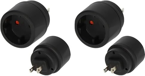 Brennenstuhl Reisestecker/Reiseadapter (Reise-Steckdosenadapter zum Anschluss elektrischer Geräte mit Euro-Stecksystem in Ländern mit amerikanischem Stecksystem (Typ A): USA, Japan) schwarz