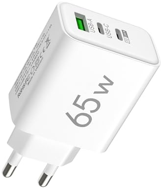 Cargador USB Compacto - Cargador USB De Pared | Bloque De Cargador De Teléfono USB Multipuerto De 65 W: 1 Puerto USB+2 PD, Accesorio De Viaje, Bloque USB Compacto para La Mayoría De Teléfonos