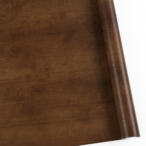 Abyssaly Selbstklebende Möbelfolie Rotbraun Holzoptik für Möbel | 30 x 200cm Klebefolie Möbel Holzoptik Geeignet für die Umgestaltung von Schränken, Tischen Fensterbank Klebefolie Küche