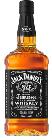 Jack Daniel's Old No. 7 - Tennessee Whiskey - Karamell, Vanille und Noten von Eichenholz - 1.0L/ 40% Vol. (Packung mit 6)