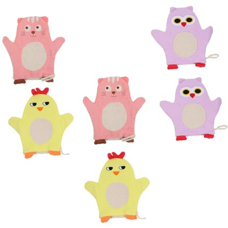 Kisangel 6stücke Körperwischhandschuh Mit Cartoon-motiven Rückenschrubber Badebürste Shampoo-schrubber Nützliche Duschbürste Für Junge Mädchen Und Erwachsene Platzsparend Und Einfach Zu Ver
