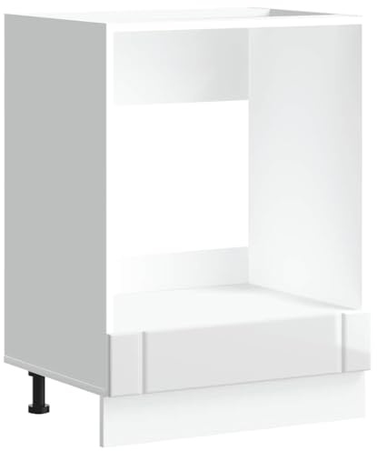 HETFTJN Sideboard Wohnzimmer Apothekerschrank Küche Vorratsschrank Barschrank - Herdumbauschrank Lucca Hochglanz-Weiß Holzwerkstoff für Esszimmer Küche Badezimmer Wohnzimmer