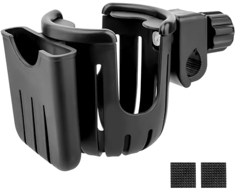 1 PcsPorte Gobelet Poussette, Porte-gobelet pour Poussette, Porte-Bouteille de Vélo Universel Rotation 360 Degrés avec Support pour Téléphone pour vélo, Voiture, Fauteuil Roulant Accessoires