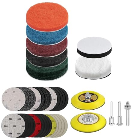 Lot de 42 disques de ponçage professionnels pour phares de voiture, différents types de tampons, kit de restauration de phares, kit de rénovation, anti-rayures