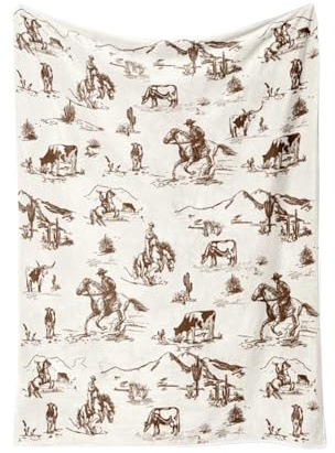Couverture Bébé Imprimée Vache | Accessoires Bébé Western Cowboy | Couette Courtepointe Douce Rustique Pour Pique-nique Plage Voyage Patio Salon Cuisine Parc Ferme Appartement Banc d'Extérieur