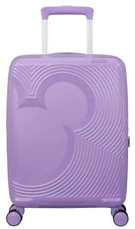 American Tourister Mickey Magic - Valigia a mano 55 x 40 x 20/23 cm - Trolley da cabina rigido per Ryanair, easyJet e la maggior parte delle compagnie aeree, 37/44 L, Viola (Mickey Soft Lilac)